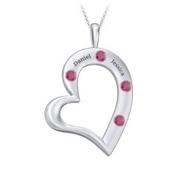 Mi Familia Tilted Heart Pendant