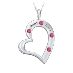 Mi Familia Tilted Heart Pendant