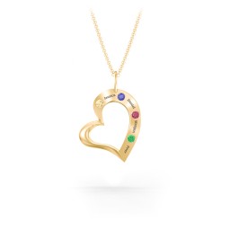 Mi Familia Tilted Heart Pendant