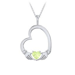 Tilted Heart Claddagh Pendant