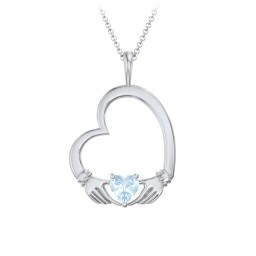 Tilted Heart Claddagh Pendant