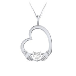 Tilted Heart Claddagh Pendant
