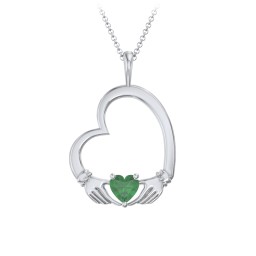 Tilted Heart Claddagh Pendant