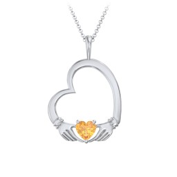 Tilted Heart Claddagh Pendant