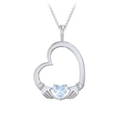 Tilted Heart Claddagh Pendant