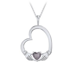 Tilted Heart Claddagh Pendant