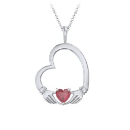 Tilted Heart Claddagh Pendant
