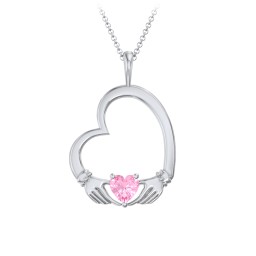 Tilted Heart Claddagh Pendant