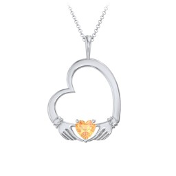 Tilted Heart Claddagh Pendant
