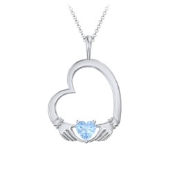 Tilted Heart Claddagh Pendant