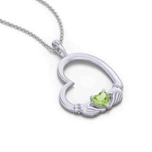 Tilted Heart Claddagh Pendant