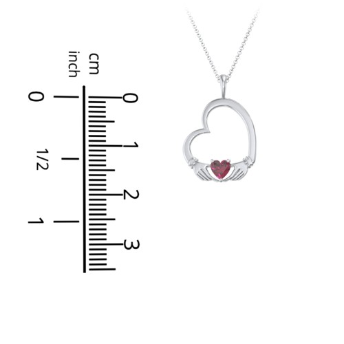Tilted Heart Claddagh Pendant – 18K Gold Plated Silver with Peridot