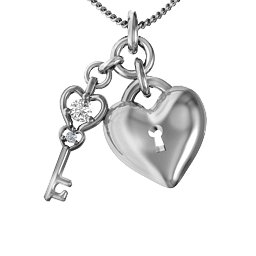 Treasured Heart with Key Pendant