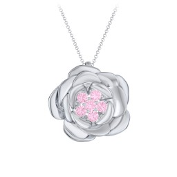 Family Rose Birthstone Pendant