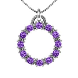 Circle of Life Pendant in 925 Sterling Silver with Amethyst