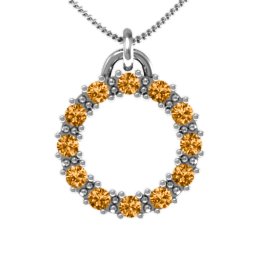 Circle of Life Pendant in 925 Sterling Silver with Citrine