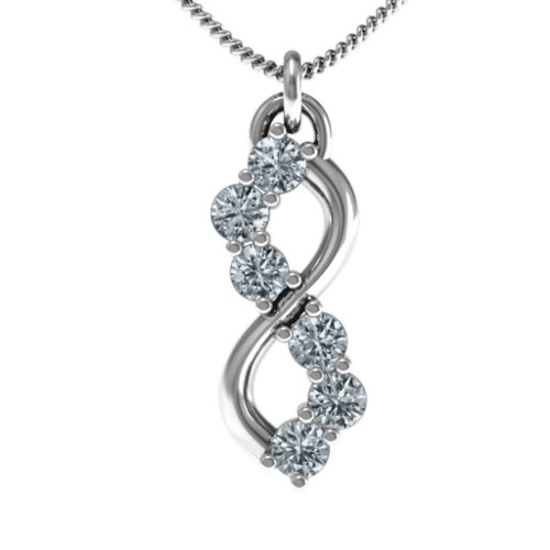 Six Stone Infinity Pendant – Sterling Silver with Cubic Zirconia
