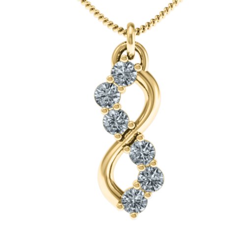 Six Stone Infinity Pendant – 10K Yellow Gold with Cubic Zirconia