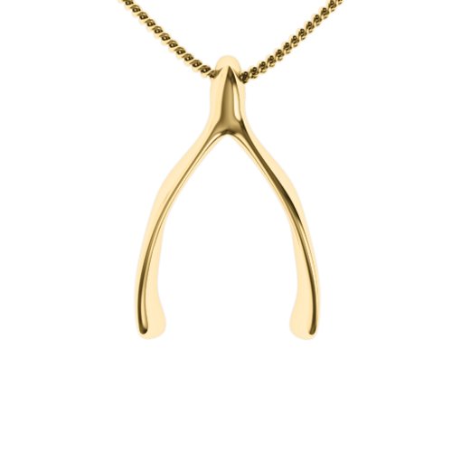 Wishbone Pendant – 10K Yellow Gold