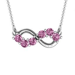 Horizontal Infinity Pendant with 6 Stones