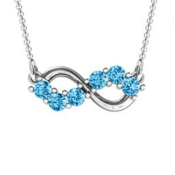 Horizontal Infinity Pendant with 6 Stones