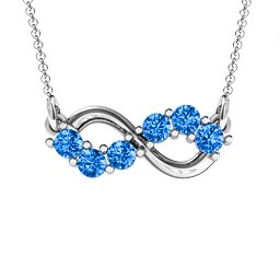 Horizontal Infinity Pendant with 6 Stones