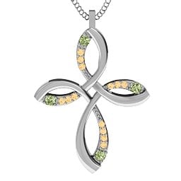 Stylish Curved Cross Pendant