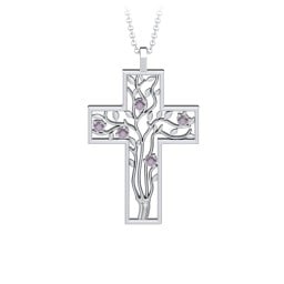 3 - 10 Stone Family Tree Cross Pendant
