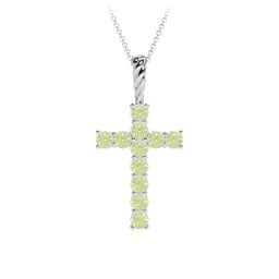 Classic Encrusted 3mm Round Cross Pendant