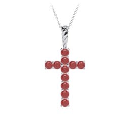 Classic Encrusted 3mm Round Cross Pendant