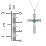 Flared Cross Pendant with Princess Stone – 10K Yellow Gold with Ruby