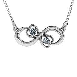 Two Hearts Infinity Pendant in 925 Sterling Silver with Diamond