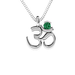 Om Yoga Pendant with 3mm Round Stone