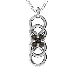 Sisters Interlocked Infinity Pendant in 925 Sterling Silver with Smokey Quartz
