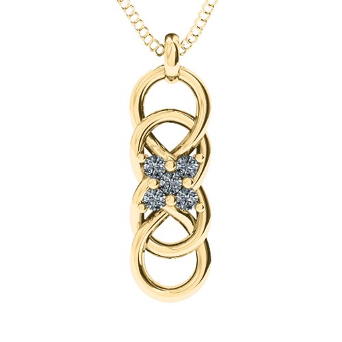 Sisters Interlocked Infinity Pendant – 10K Yellow Gold with Cubic Zirconia