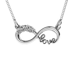Three Stone Infinity Love Pendant