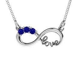 Three Stone Infinity Love Pendant