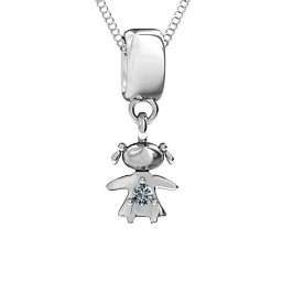 Happy Girl Pendant in 925 Sterling Silver