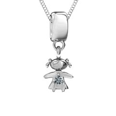 Happy Girl Pendant – 10K Yellow Gold with Cubic Zirconia