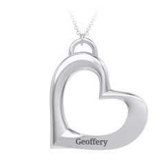 Tilted Heart Pendant – Sterling Silver