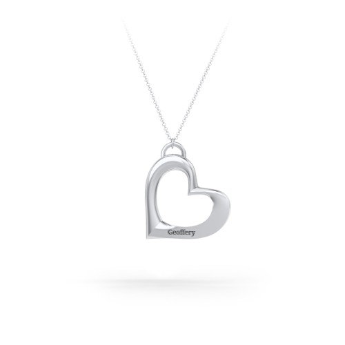 Tilted Heart Pendant – Sterling Silver