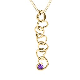 Falling in Love Pendant in 18K Gold Plated Silver with Amethyst