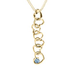 Falling in Love Pendant in 18K Gold Plated Silver with Aquamarine