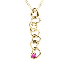 Falling in Love Pendant in 18K Gold Plated Silver with Pink Tourmaline