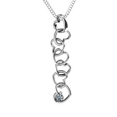 Falling in Love Pendant – Sterling Silver with Cubic Zirconia