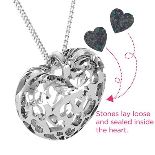 Caged Hearts Pendant With 2–6 Stones