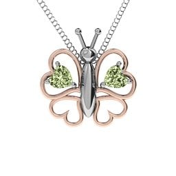 Love Butterfly Pendant in 925 Sterling Silver with Peridot