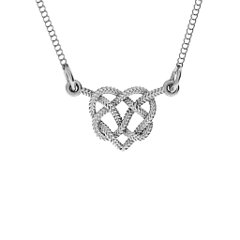 Braided Heart Knot Pendant – 10K Rose Gold