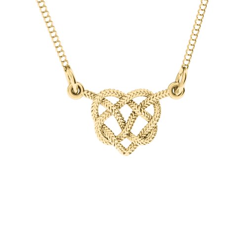 Braided Heart Knot Pendant – 10K Yellow Gold