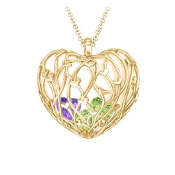 Organic Caged Hearts Pendant